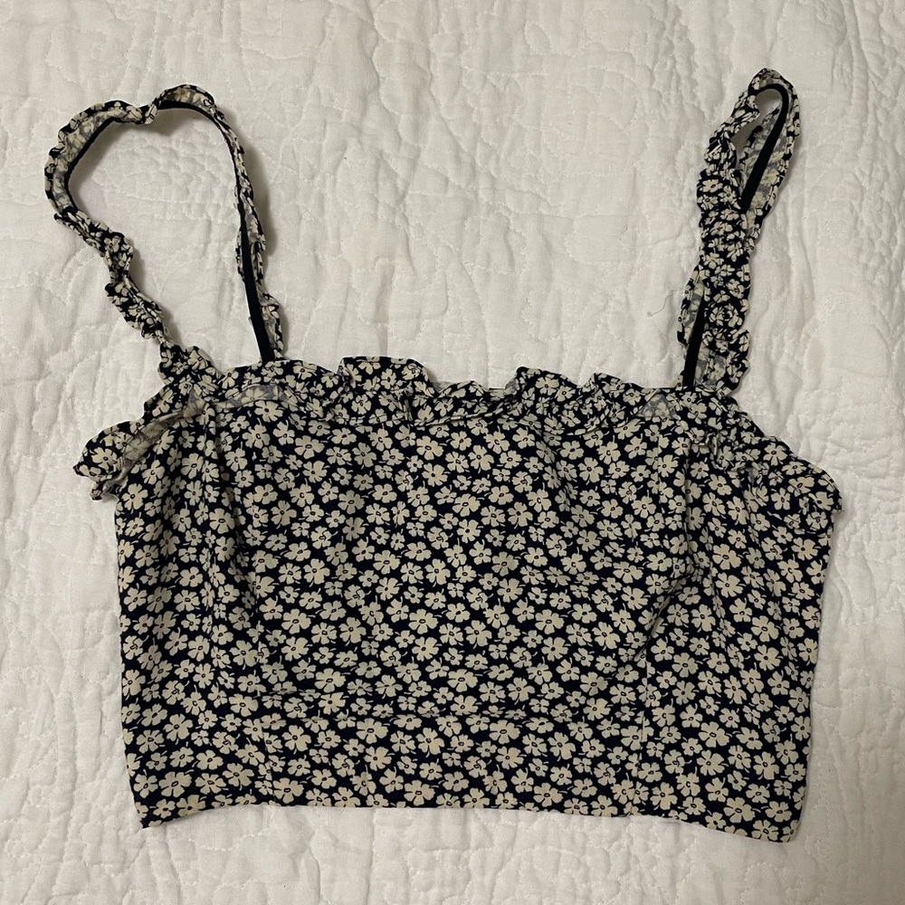 Reformation Floral Cropped Tank Top